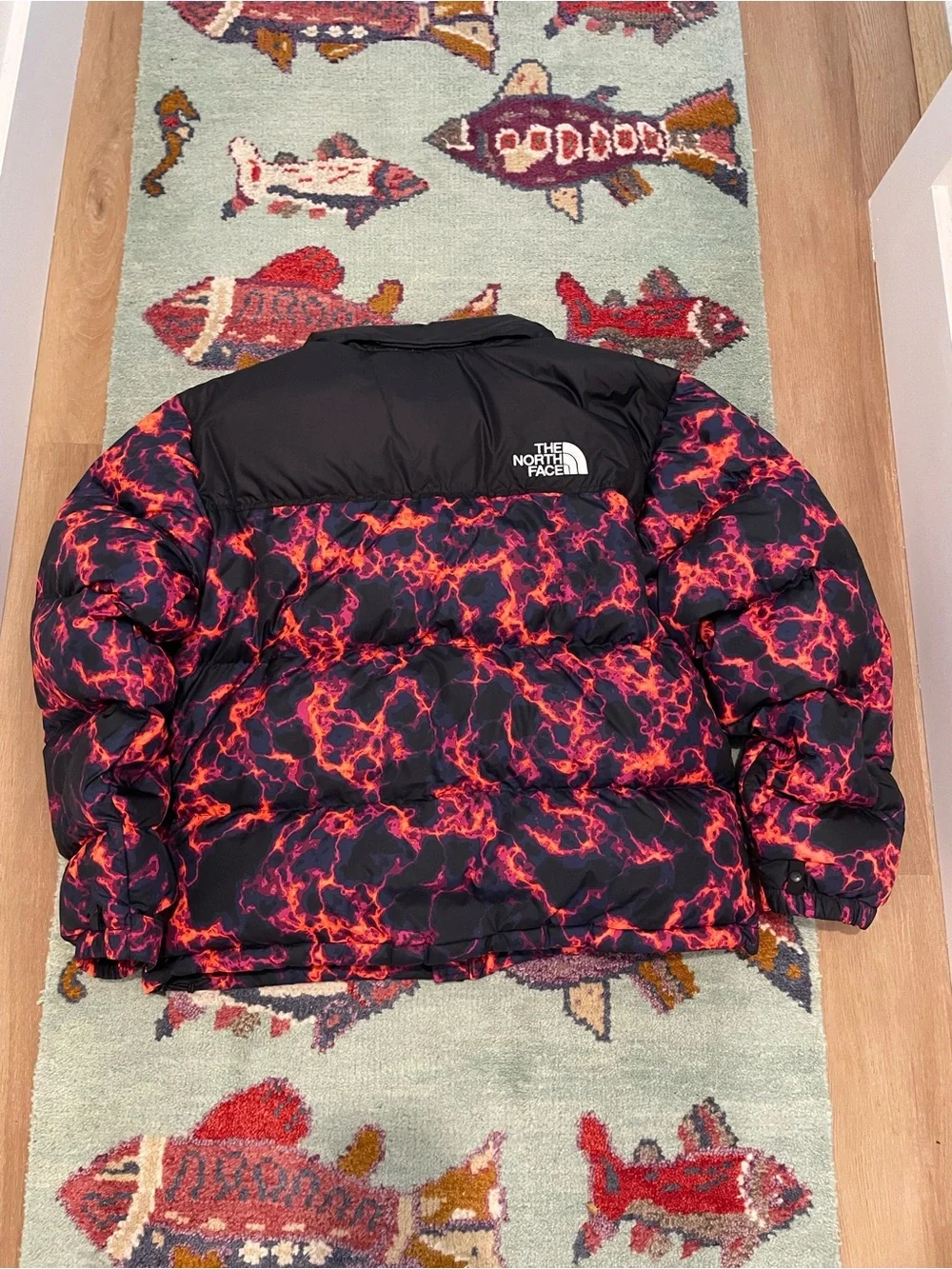 The North Face Nupste 700 1996 Black Marble Camo Print Men’s Down Filled Puffer